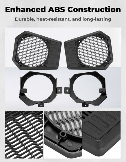 Rear Roof Speakers Pods Enclosures Holders for Polaris Ranger XP 1000/Crew 2018-2025 - Kemimoto