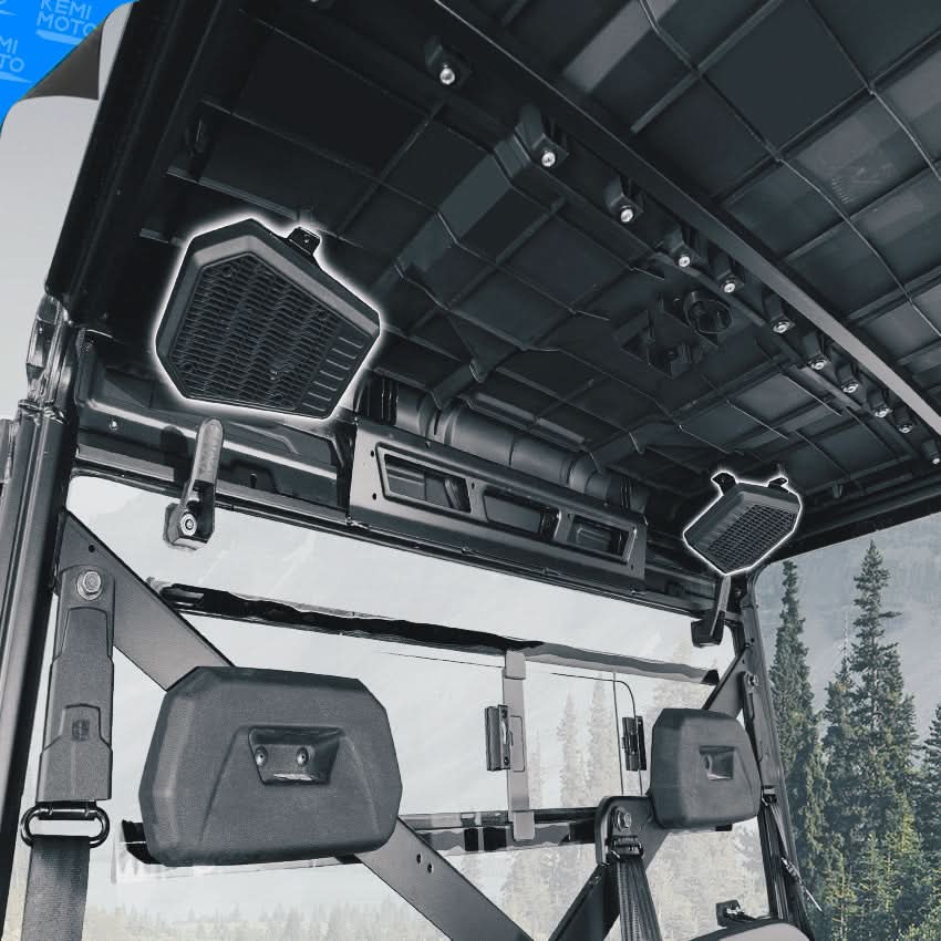 Rear Roof Speakers Pods Enclosures Holders for Polaris Ranger XP 1000/Crew 2018-2025 - Kemimoto