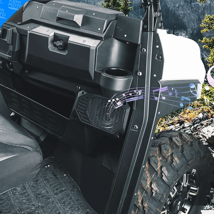 Rear Roof Speakers Pods Enclosures Holders for Polaris Ranger XP 1000/Crew 2018-2025 - Kemimoto