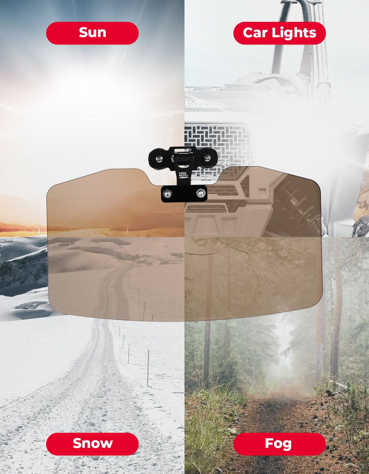 UTV Magnetic Sun Visor for Most Vehicles with pro-fit bar or Metal roof and crossbars - Kemimoto