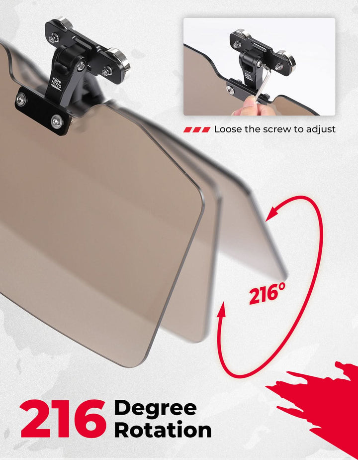 UTV Magnetic Sun Visor for Most Vehicles with pro-fit bar or Metal roof and crossbars - Kemimoto