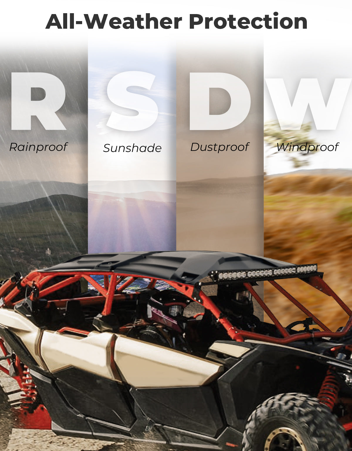 4-seat Sport Hard Roof for Can-Am Maverick X3 Max - Kemimoto