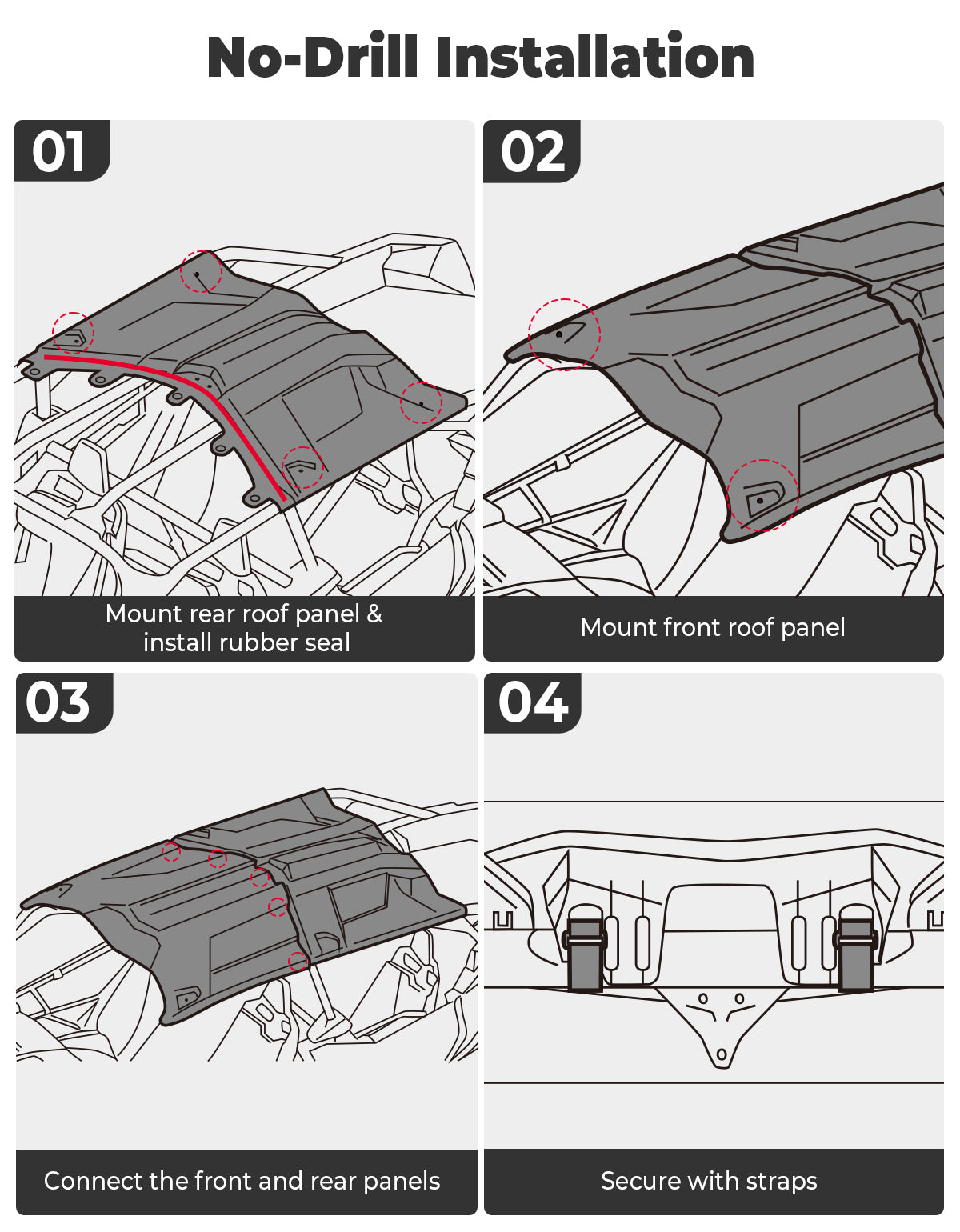 4-seat Sport Hard Roof for Can-Am Maverick X3 Max - Kemimoto
