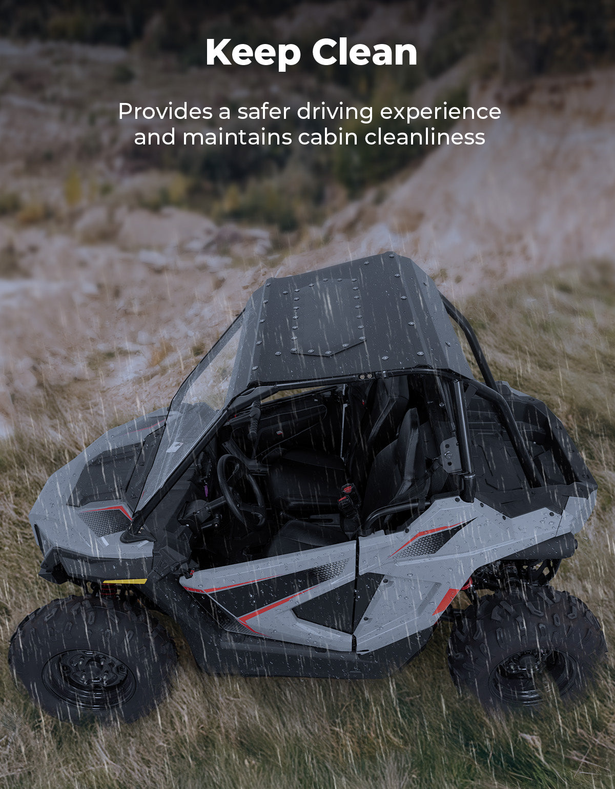 UTV Aluminum Roof with Fixed Sunroof for Polaris RZR 200 2022-2025 - Kemimoto