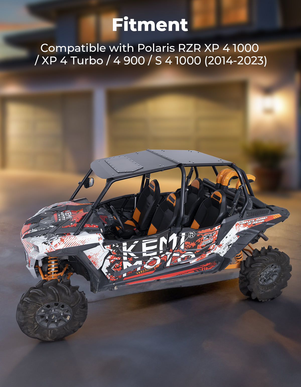 Aluminum Roof with Tinted Sunroof for RZR XP 4 1000 (2014-2023) - Kemimoto