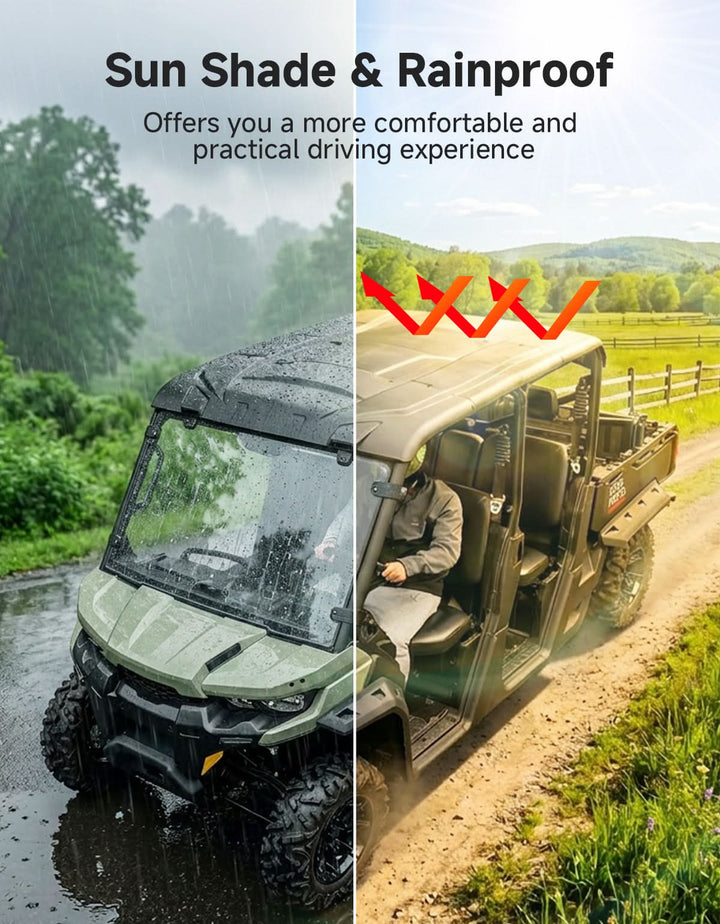 4-Piece Hard Roof Top Fit Can-Am Defender MAX (2016–2026) - Kemimoto