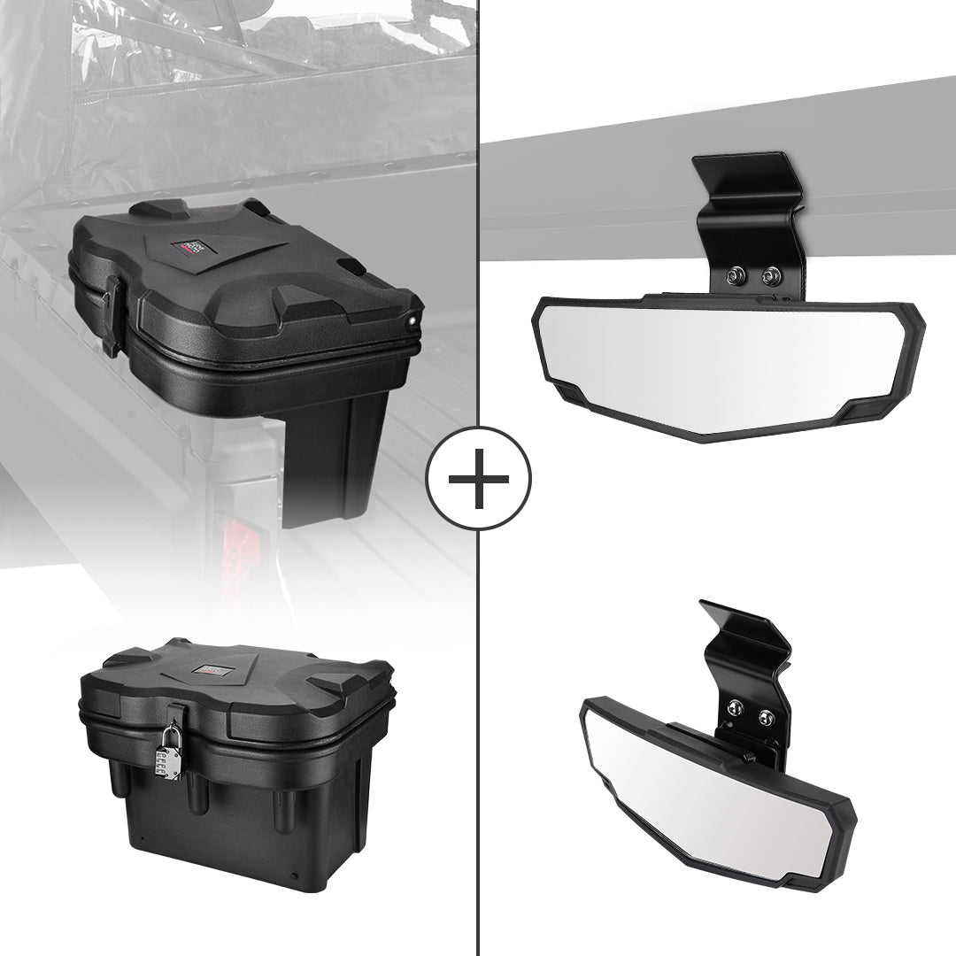 Cargo Storage Device Tool Box & Rear View Mirror for Polaris Ranger General