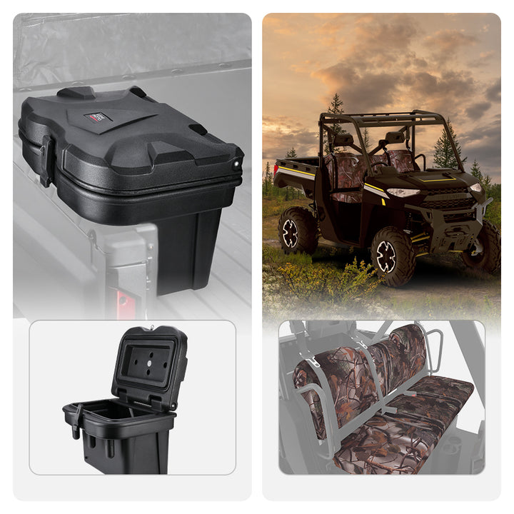 20L Cargo Storage Box & Camouflage Seat Cover Fit Ranger 1000 2020-2022