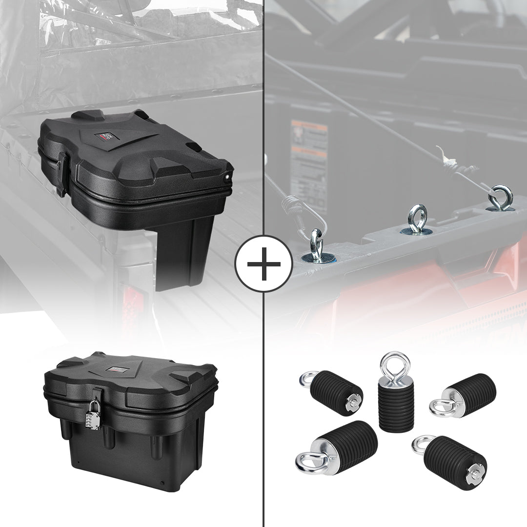 Cargo Storage Device Tool Box & Tie Down Anchors for Polaris Ranger