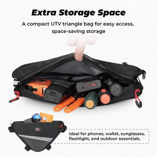 UTV Roll Bar Triangle Storage Bag - Kemimoto
