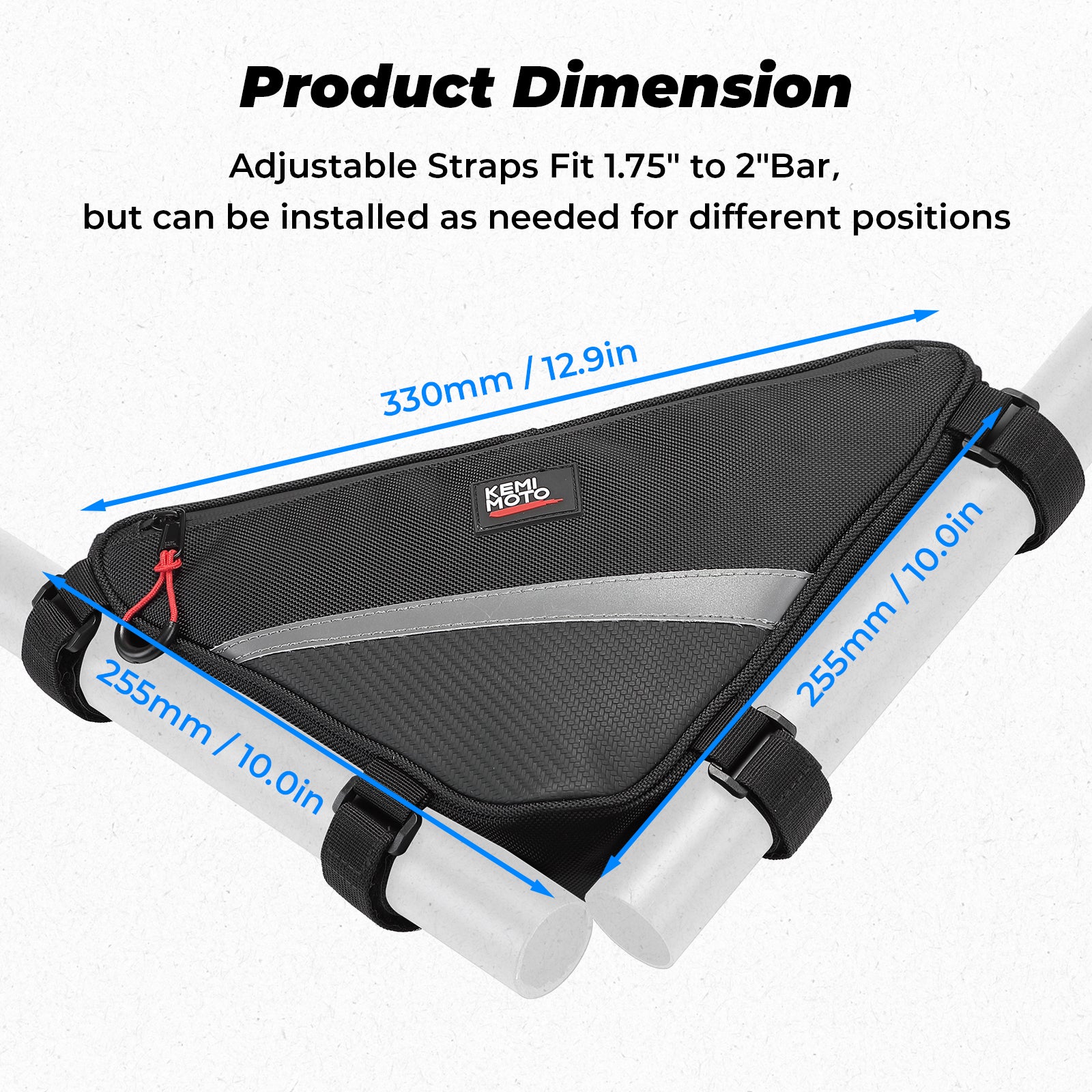 UTV Roll Bar Triangle Storage Bag - Kemimoto