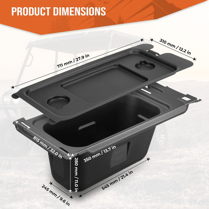 Under-Seat Storage Bin for Kawasaki Mule PRO-FX FXR FXT DX DXT - Kemimoto
