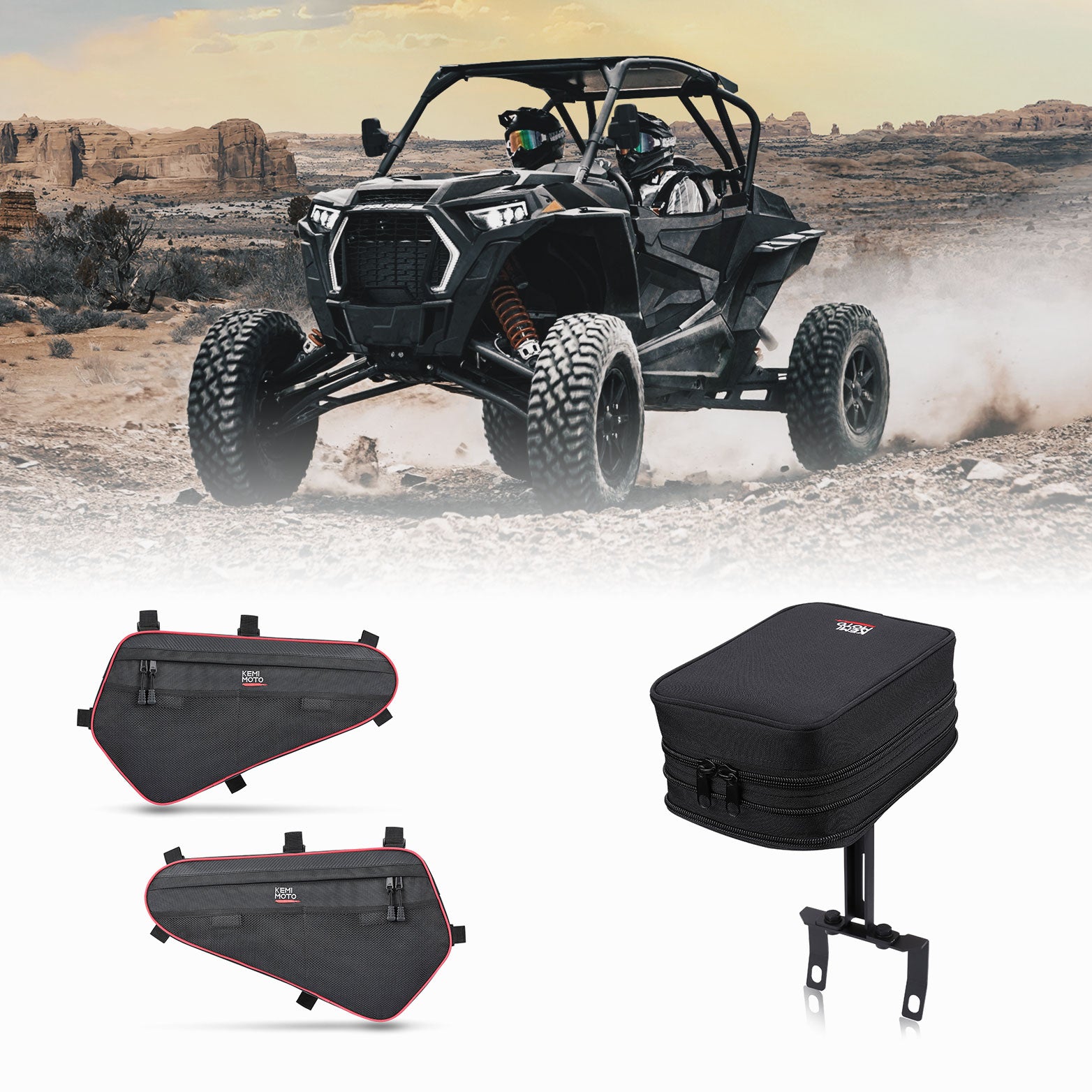 Lower Door Storage Bag & Armrest Bag Fit Polaris RZR 2014-2023
