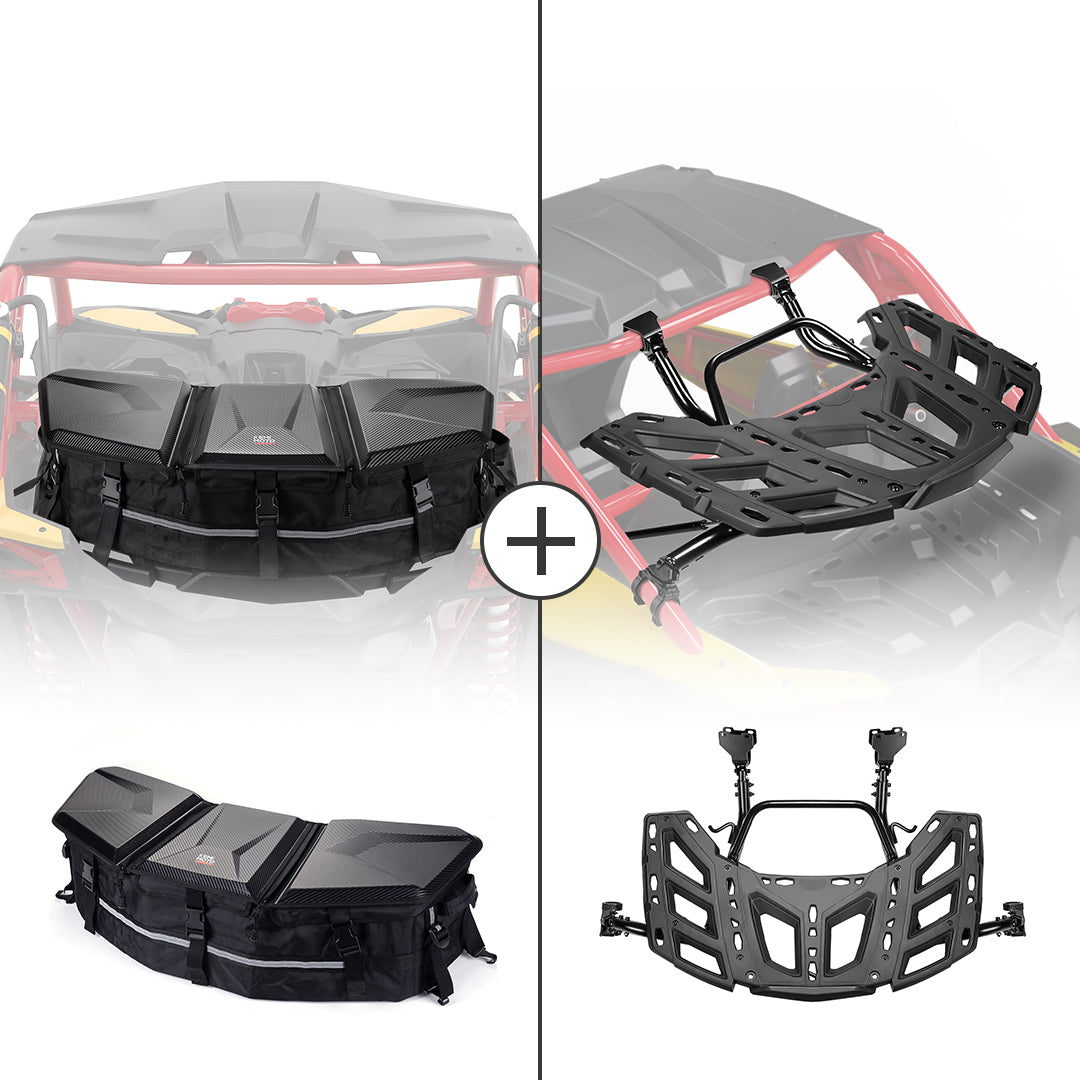 LinQ Pivoting Rack & Rear Storage Bag For Maverick X3/MAX - Kemimoto