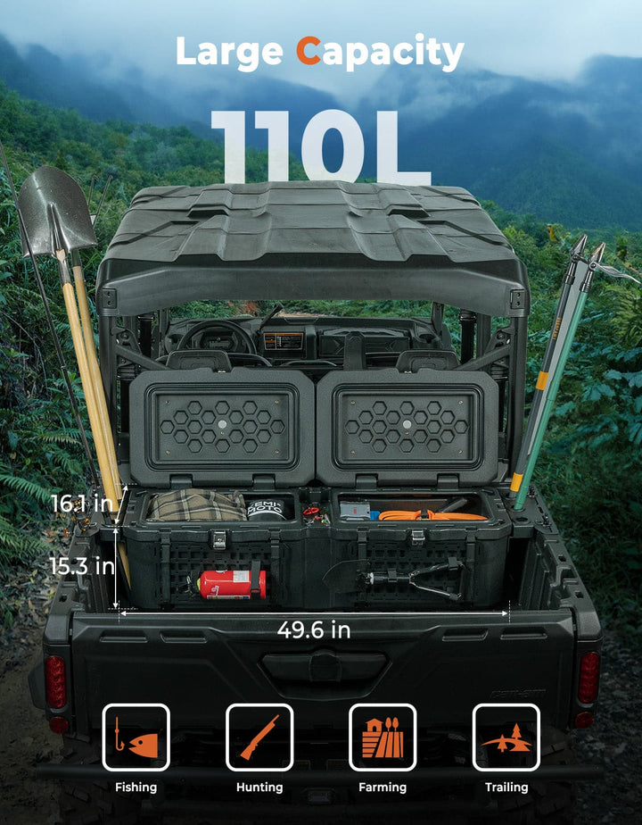 110L Lockable Cargo Box for Can-Am Defender HD10|9|8|7|5 - Kemimoto