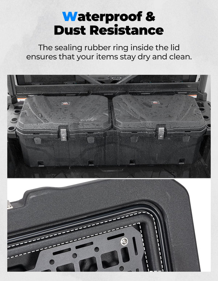 110L/29Gal UTV Bed Storage Box For CFMOTO Uforce 1000 | 1000XL - Kemimoto