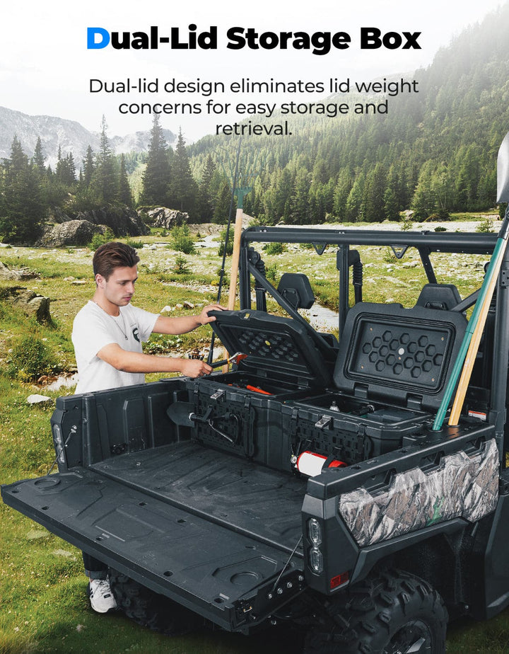 110L/29Gal UTV Bed Storage Box For CFMOTO Uforce 1000 | 1000XL - Kemimoto