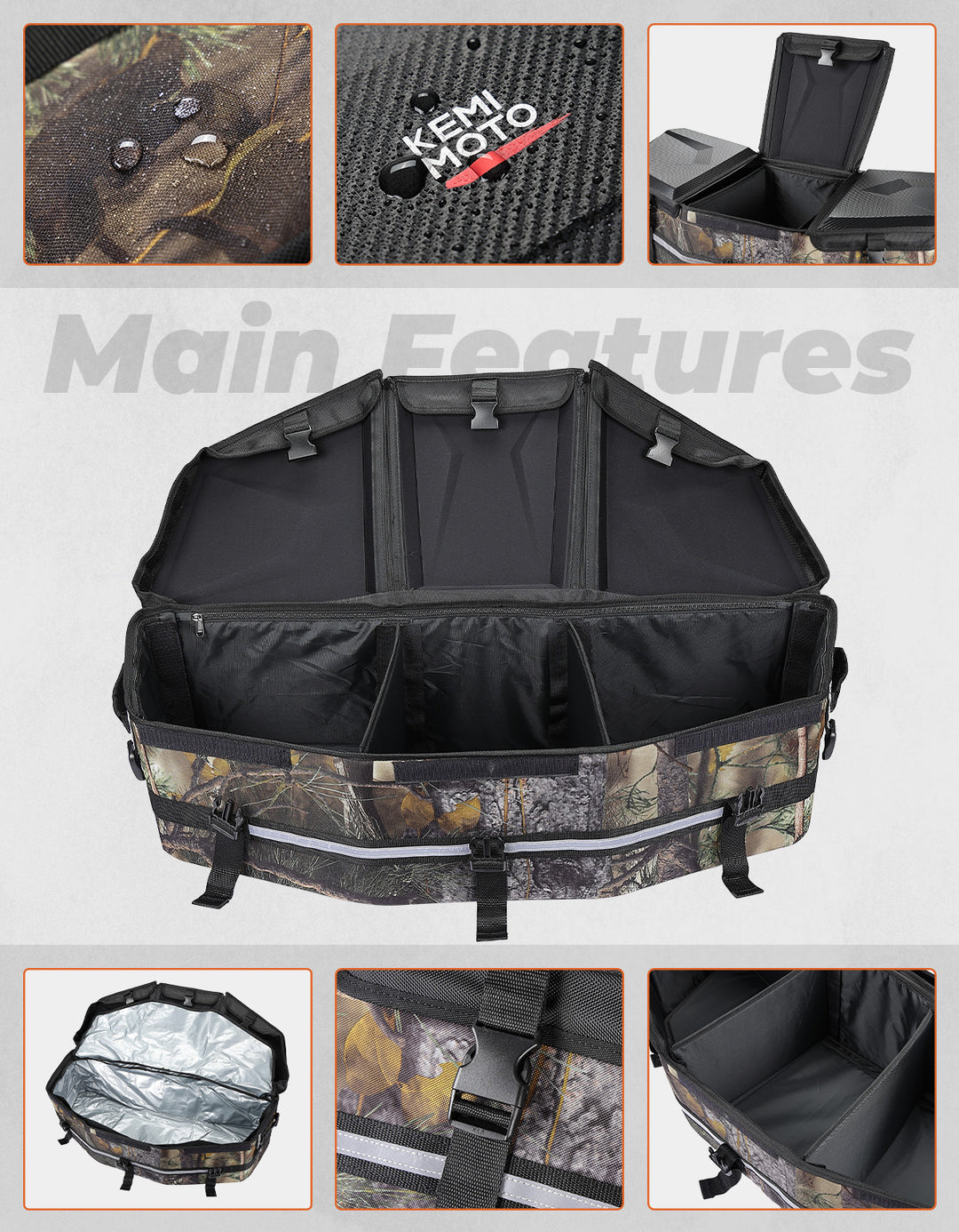 Camo Rear Storage Bag for Can-Am Maverick X3/MAX - Kemimoto