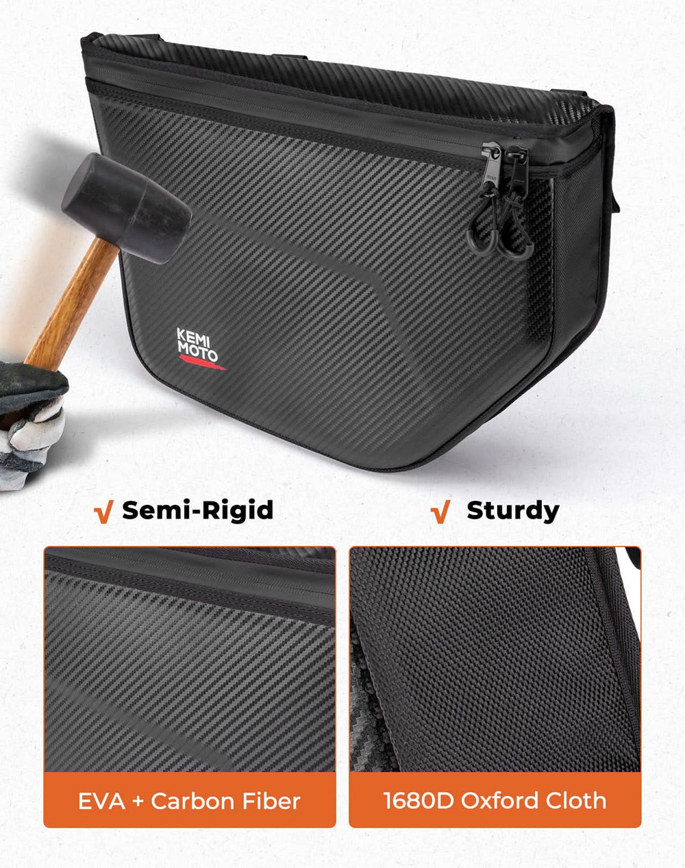 1680D Storage Door Bags Semi-Rigid for Can-Am Maverick X3 - Kemimoto