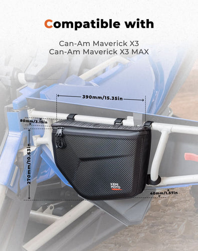 1680D Storage Door Bags Semi-Rigid for Can-Am Maverick X3 - Kemimoto