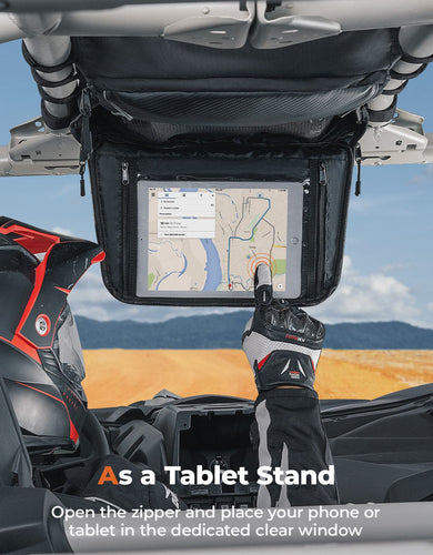 Roof Storage Bag with Tablet Holder for Can-Am Maverick X3 / X3 MAX - Kemimoto