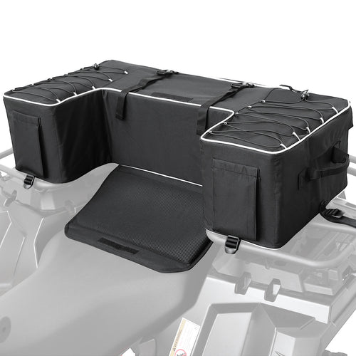 55L ATV Rear Storage Bags w/ Seat Cushion for Sportsman Scrambler TRX FourTrax - Kemimoto