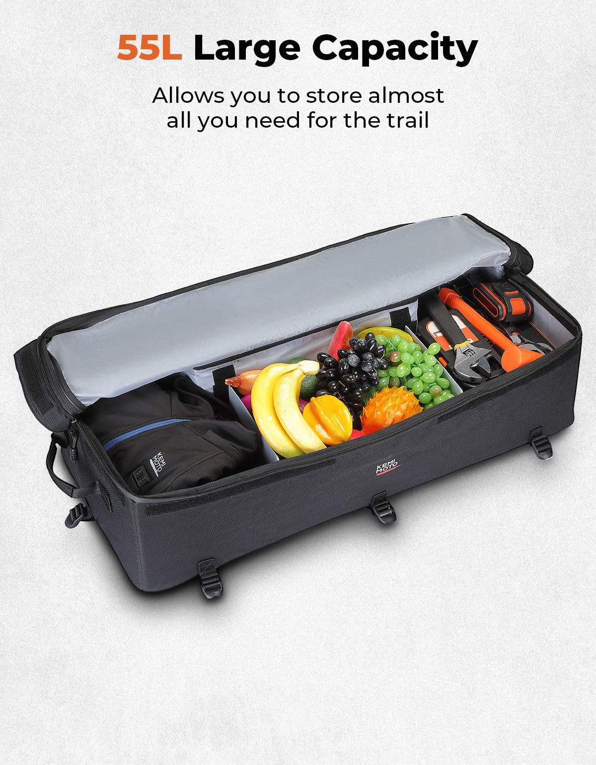 55L Upgraded ATV Rear Storage Bags w/ Seat Cushion for Polaris