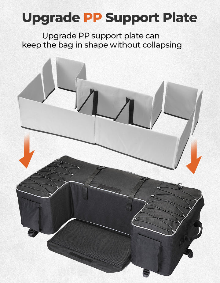 55L ATV Rear Storage Bags w/ Seat Cushion for Sportsman Scrambler TRX FourTrax - Kemimoto