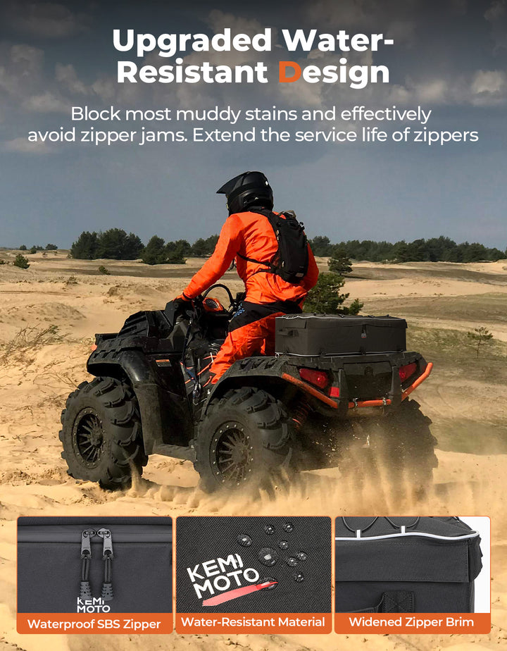 55L ATV Rear Storage Bags w/ Seat Cushion for Sportsman Scrambler TRX FourTrax - Kemimoto