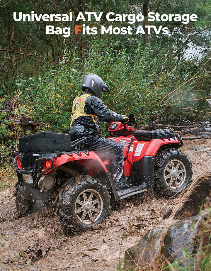55L ATV Rear Storage Bags w/ Seat Cushion for Sportsman Scrambler TRX FourTrax - Kemimoto