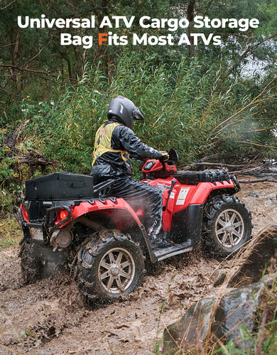 55L ATV Rear Storage Bags w/ Seat Cushion for Sportsman Scrambler TRX FourTrax - Kemimoto