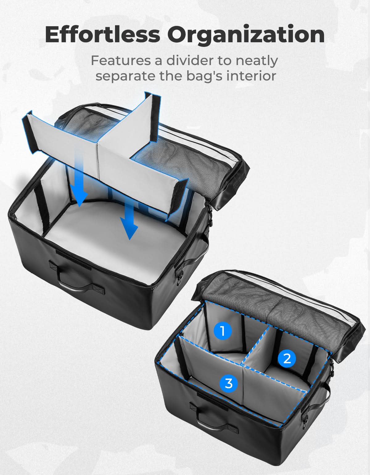 65L UTV Rear Cargo Storage Bag for RZR XP 1000/ RZR PRO XP 1000 - Kemimoto