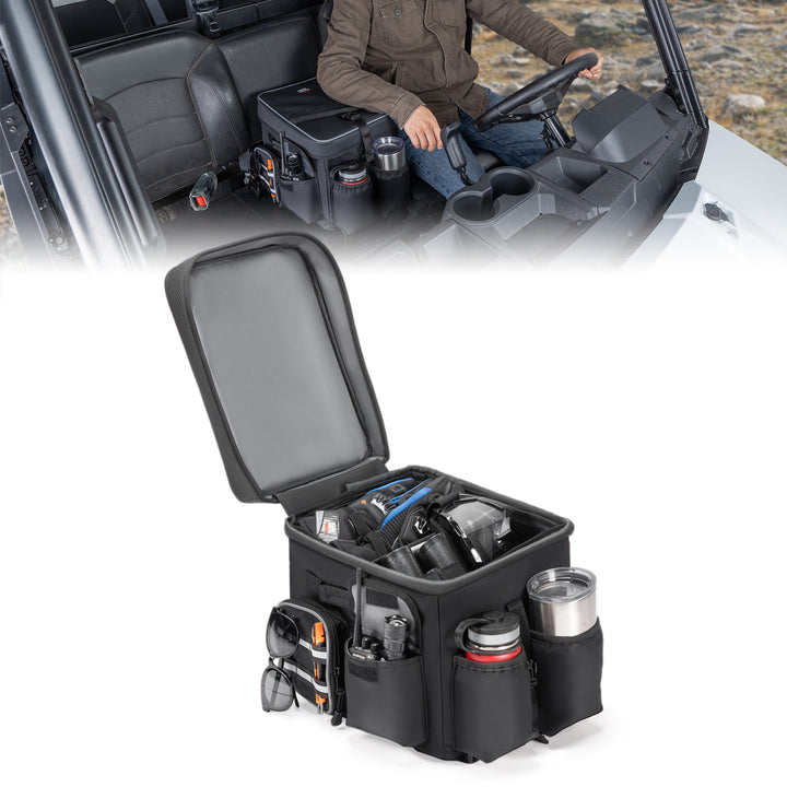18L UTV Center Console Bench Seat Box for Can-Am Polaris CFMOTO - Kemimoto