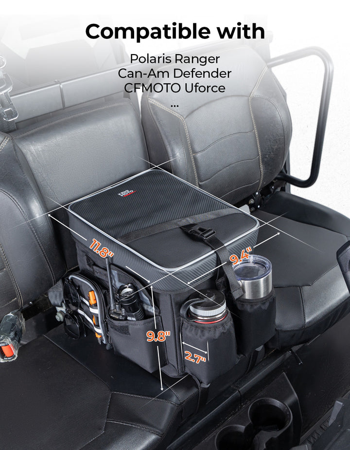 18L UTV Center Console Bench Seat Box for Can-Am Polaris CFMOTO - Kemimoto