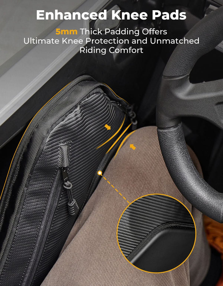 6 Q Front Door Bags with Knee Pads for 2025 Polaris RZR