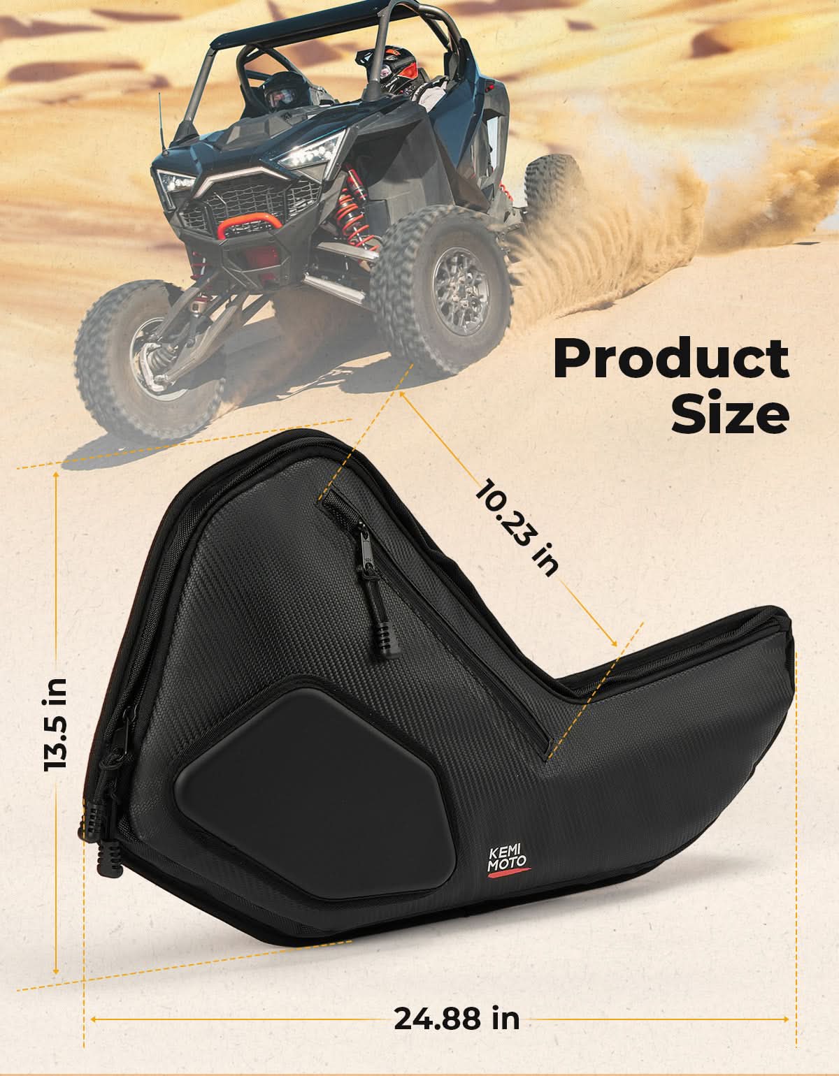 6 Q Front Door Bags with Knee Pads for 2025 Polaris RZR – Kemimoto