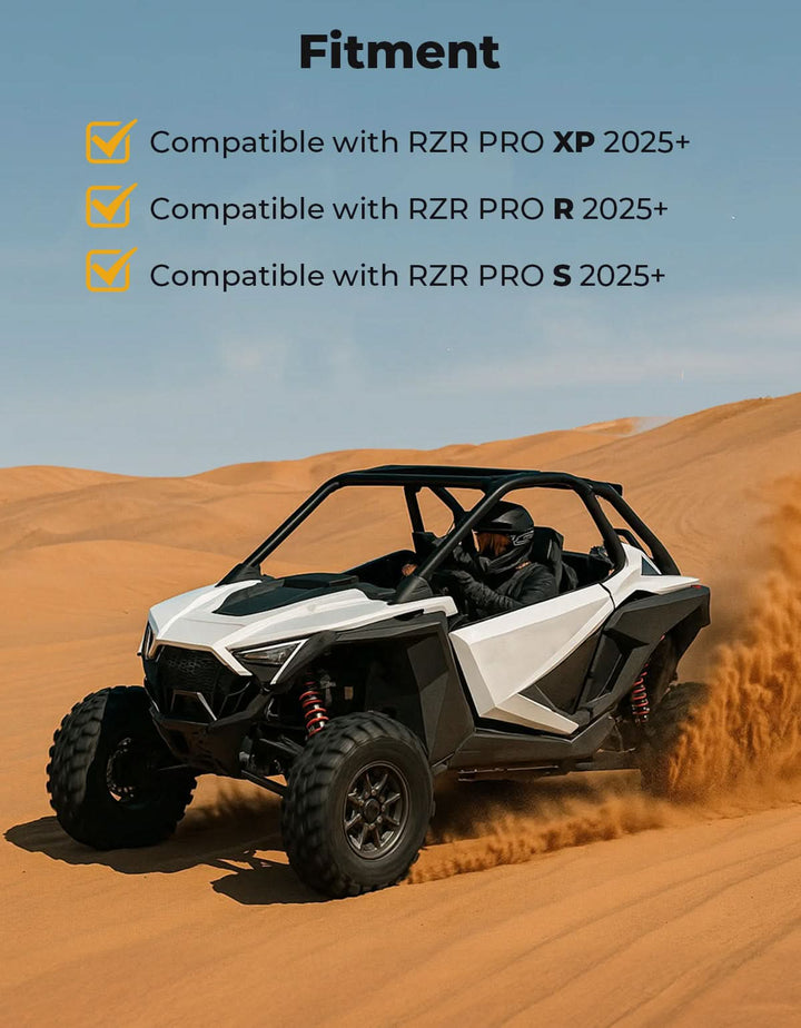 6 Q Front Door Bags with Knee Pads for 2025 Polaris RZR