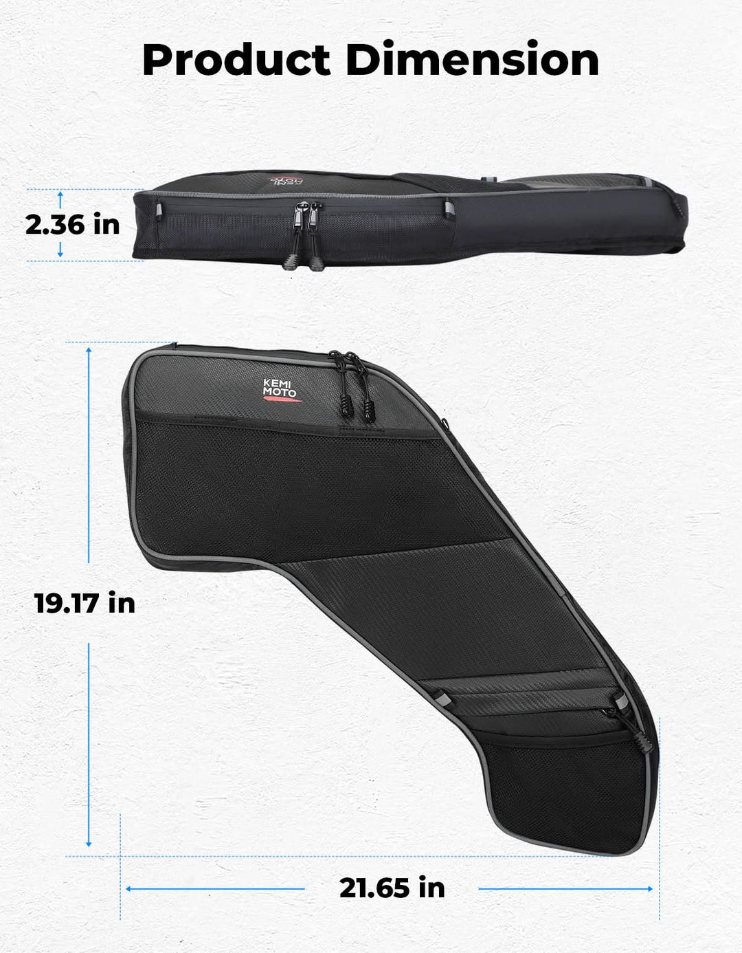 UTV Rear Door Bags with Knee Pad for Polaris General 4 1000 /XP 4 1000 2017-2025 - Kemimoto