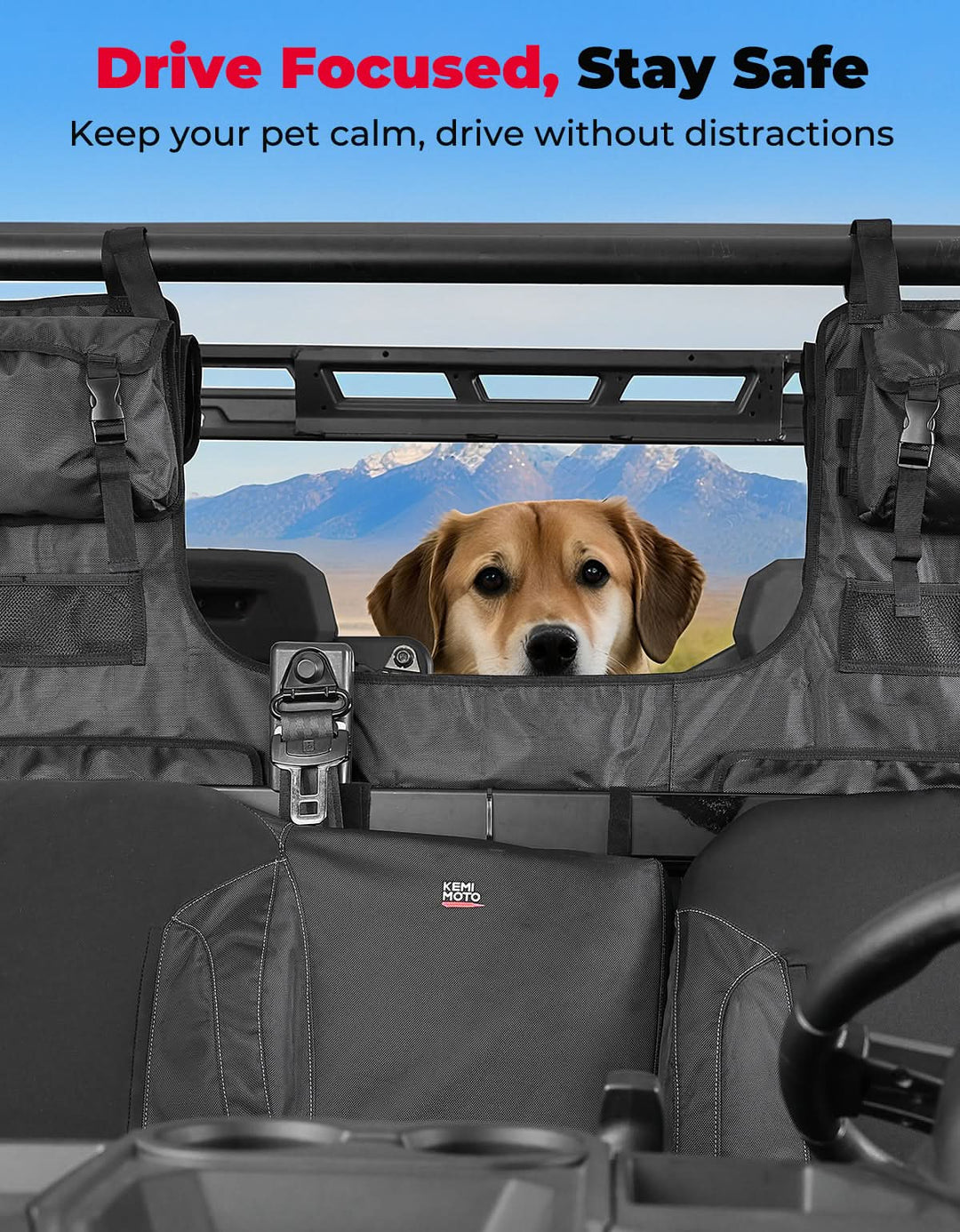 UTV Tool Bag Rack Heavy Duty Canvas Seat Back Rack for Polaris Ranger | Can Am | CFMOTO - Kemimoto
