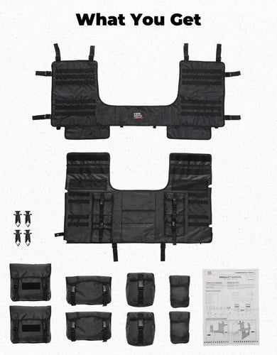 UTV Tool Bag Rack Heavy Duty Canvas Seat Back Rack for Polaris Ranger | Can Am | CFMOTO - Kemimoto