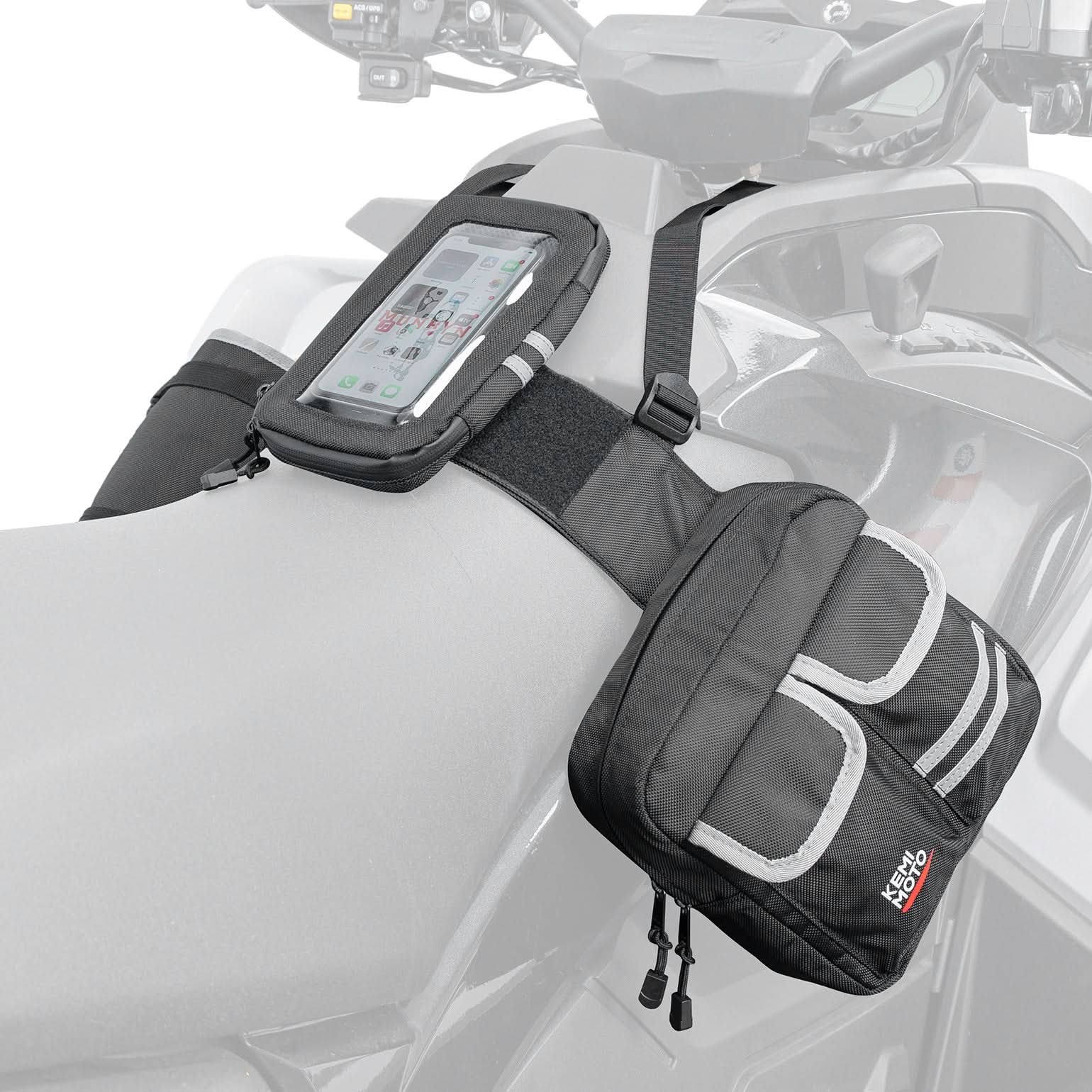 ATV Motorcycle Snowmobile Tank & Saddle Bag for Polaris Sportsman, Can-Am Outlander, CFMOTO CForce, Honda FourTrax/ Grizzly - Kemimoto
