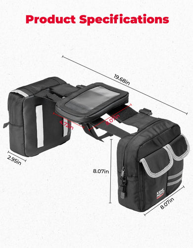 ATV Motorcycle Snowmobile Tank & Saddle Bag for Polaris Sportsman, Can-Am Outlander, CFMOTO CForce, Honda FourTrax/ Grizzly