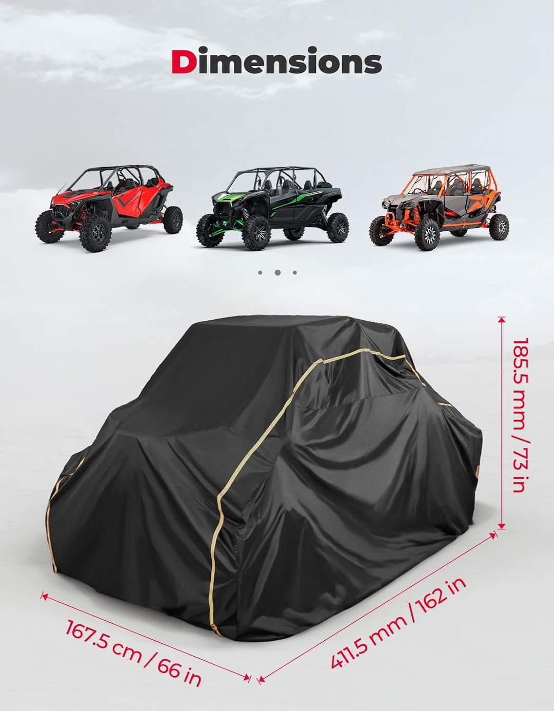 4-Seater UTV Cover for RZR / Ranger / Defender / UForce / Mule - Kemimoto