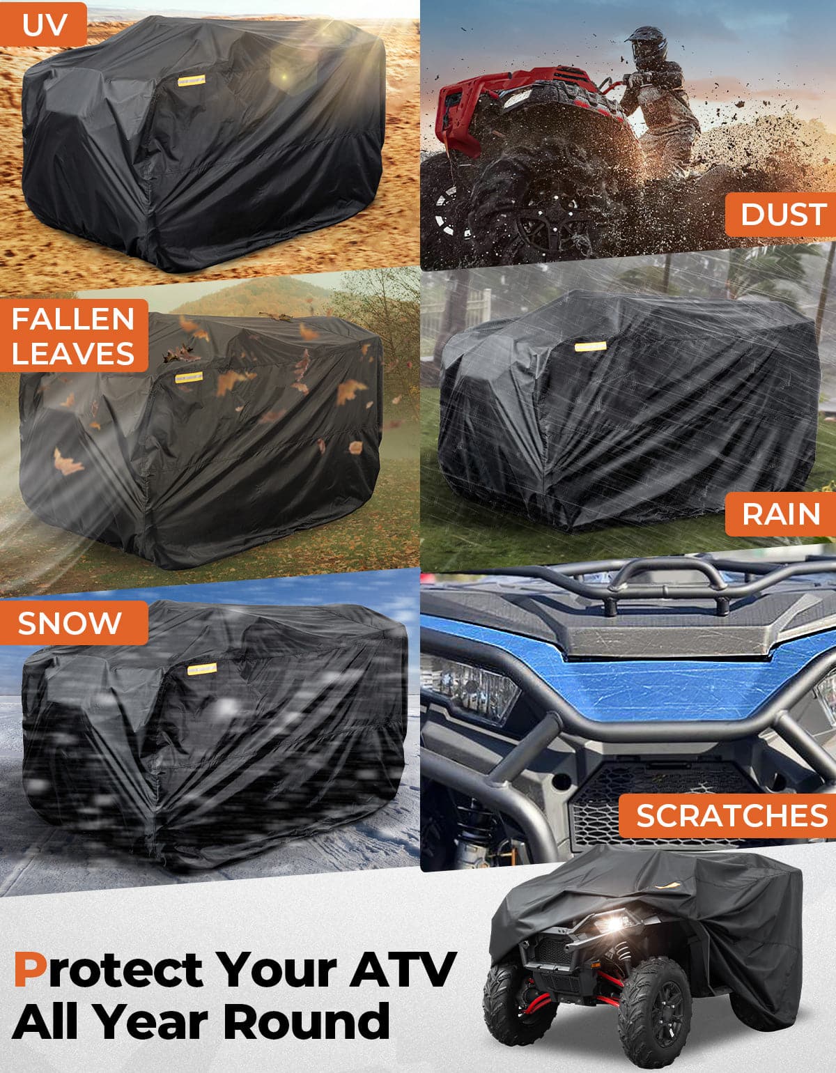 ATV Heavy Duty Cover for Polaris Sportsman | Outlander | CFORCE | Brute - Kemimoto