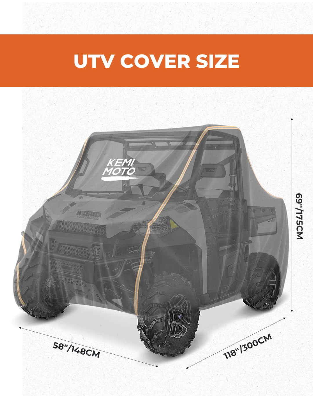 2-3 Seater UTV Cover for Ranger 570/500, ZForce 800 - Kemimoto
