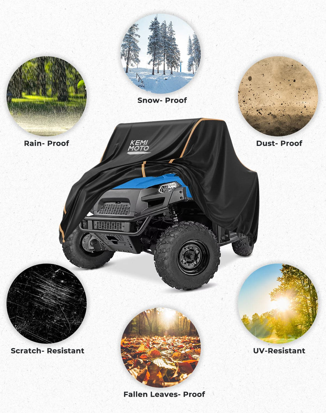 2-3 Seaters UTV Cover for Defender / Ranger XP 1000 / Pioneer / UFORCE - Kemimoto