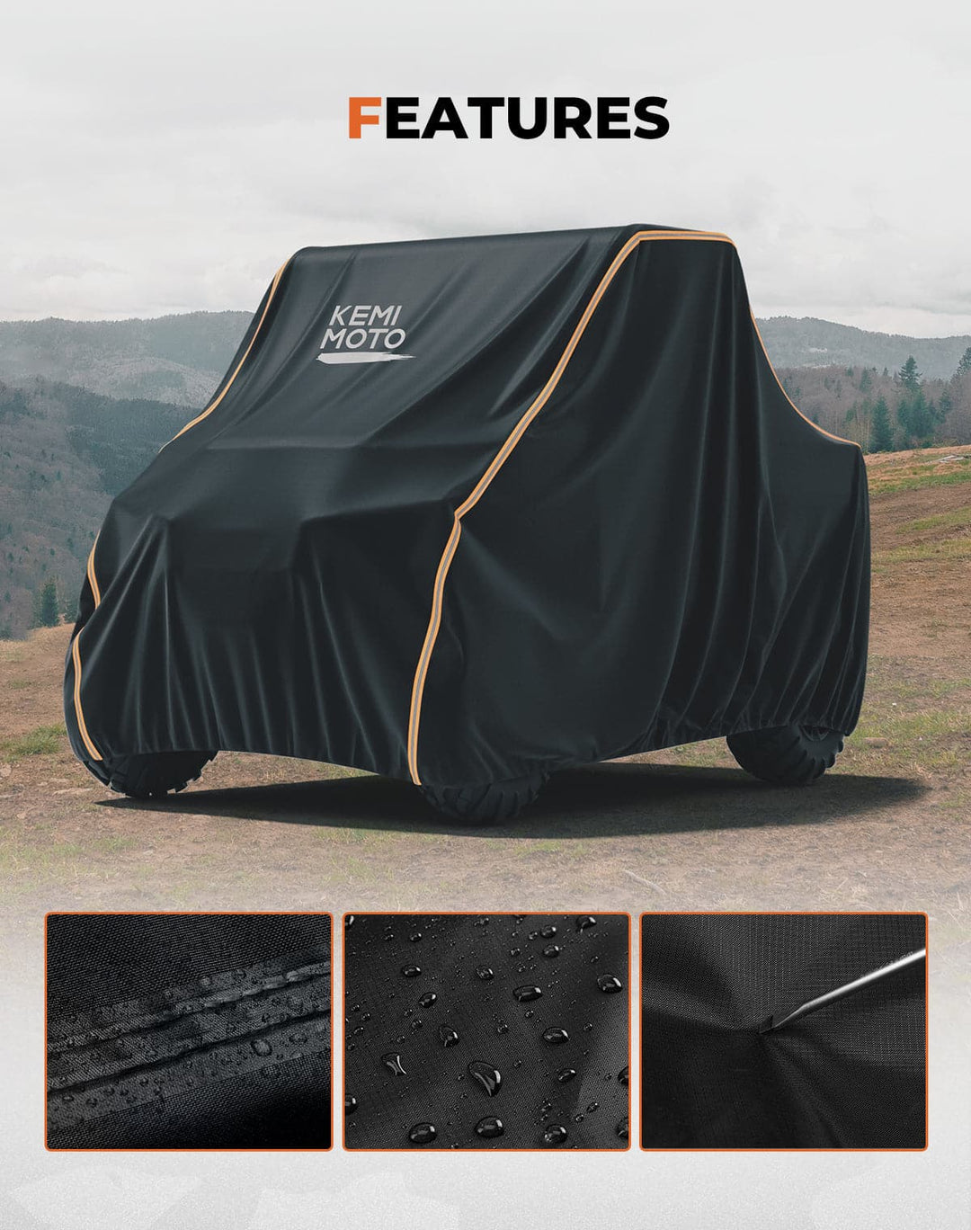 2-3 Seaters UTV Cover for Defender / Ranger XP 1000 / Pioneer / UFORCE - Kemimoto