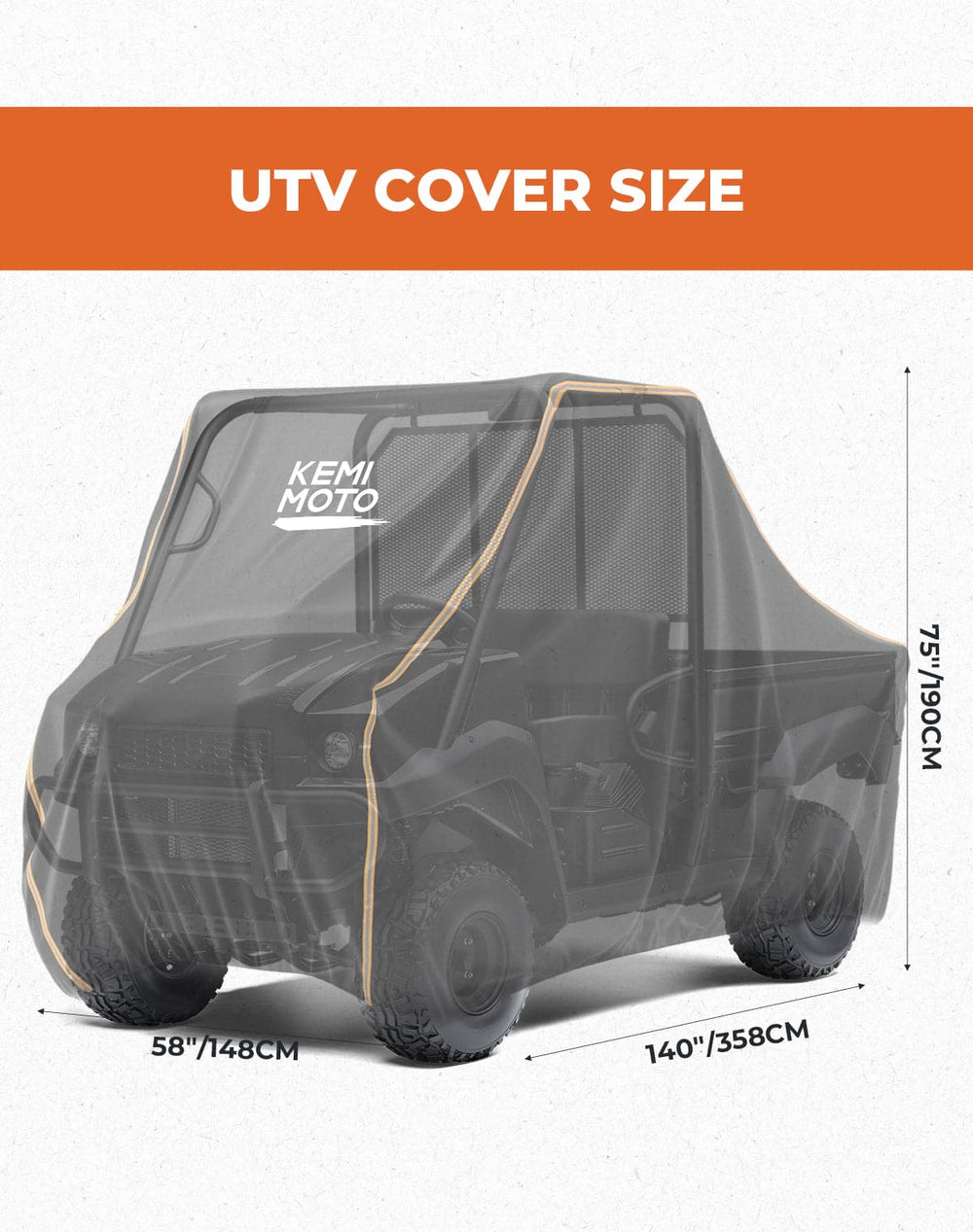 2-3 Seaters UTV Cover for Defender / Ranger XP 1000 / Pioneer / UFORCE - Kemimoto
