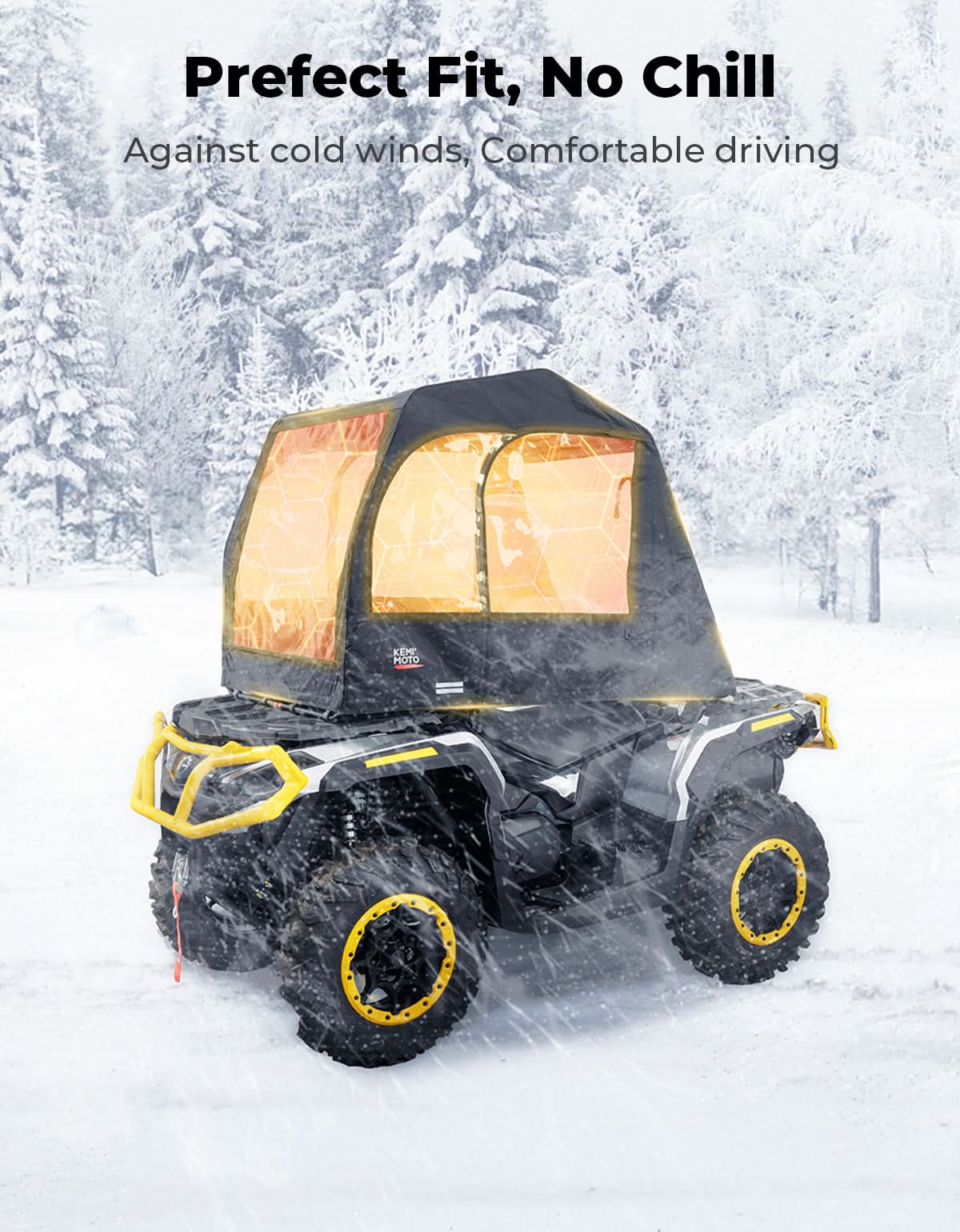 Universal ATV Cab Enclosure for Polaris|Can-Am|Kawasaki|CFMOTO - Kemimoto