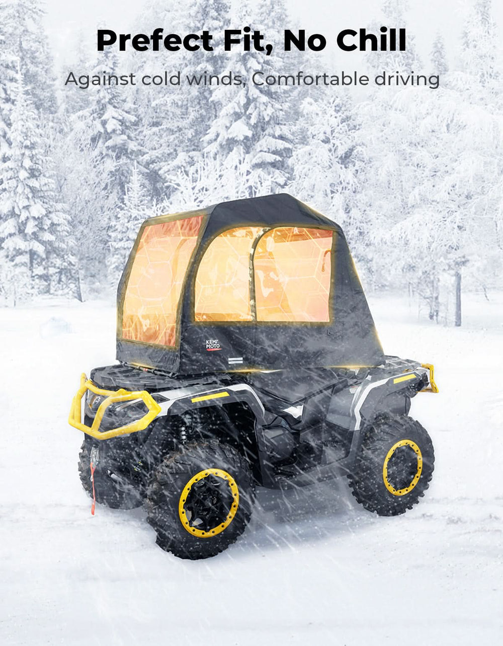 Universal ATV Cab Enclosure for Polaris|Can-Am|Kawasaki|CFMOTO - Kemimoto
